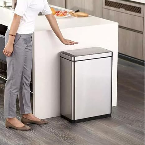 Lixeira Automática 50 Litros Inox Com Sensor Ecofly