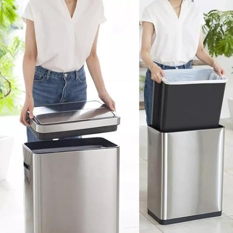 Lixeira Automática 50 Litros Inox Com Sensor Ecofly