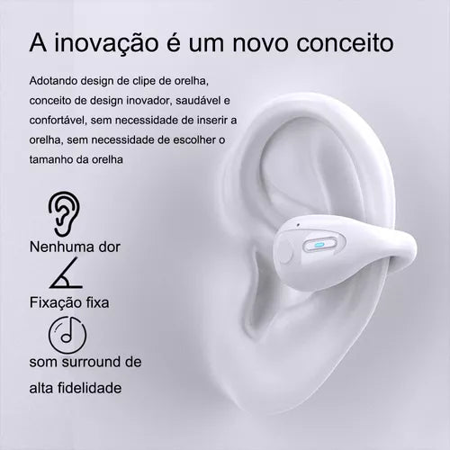 Fone de Ouvido Bluetooth Sem Fio Clipe de Orelha