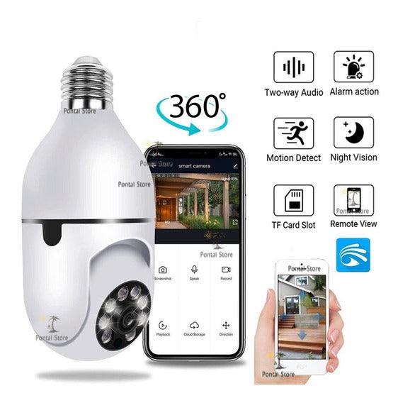 Câmera de Vigilância Inteligente Smart Wi-Fi Bulbo E27 Bivolt