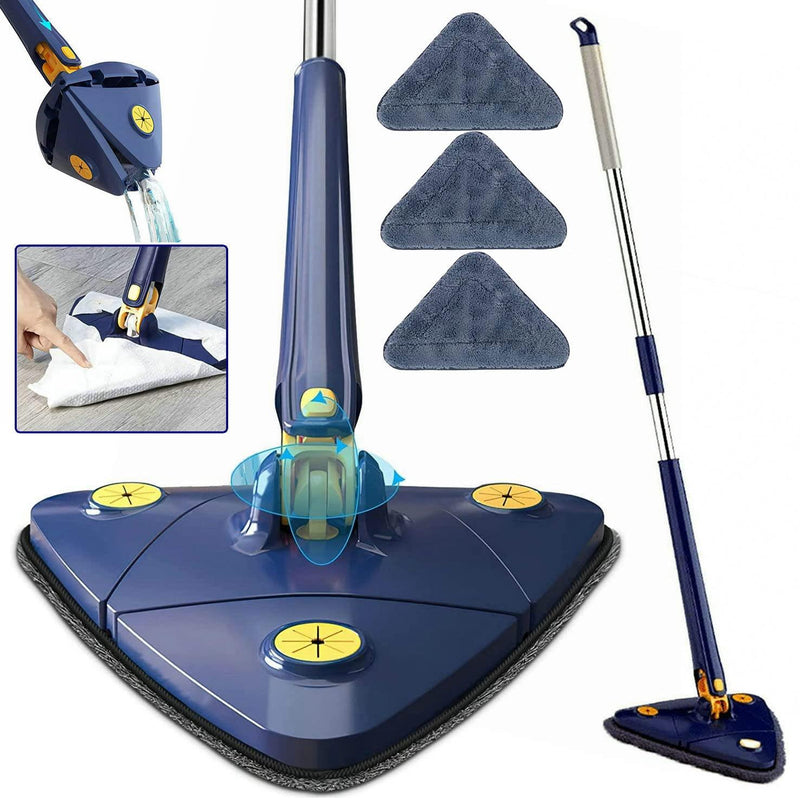 Mop Triangular Multiuso com 3 Refis de Microfibra de Brinde