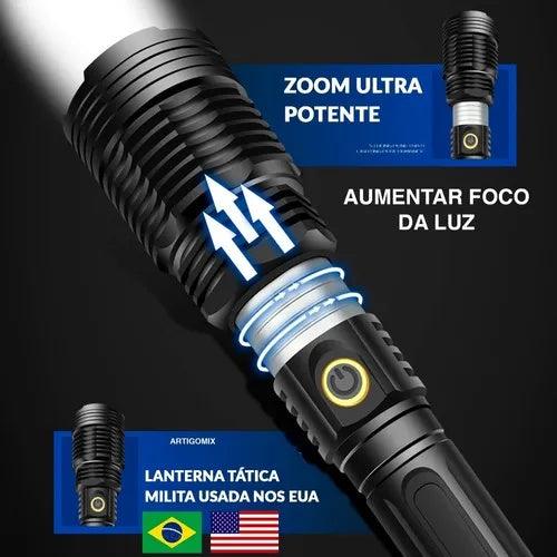 Super Lanterna P90 Zoom USB Recarregável